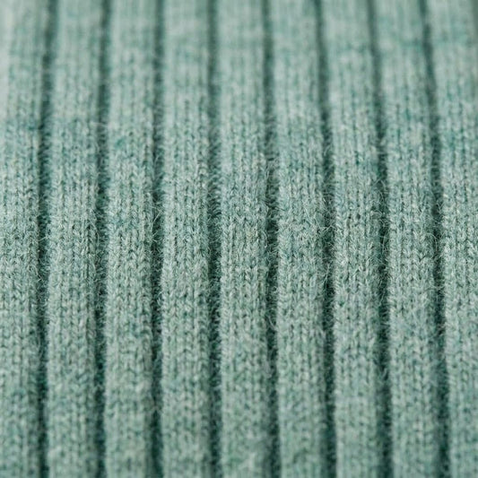 Heathered Jade women's 100% cashmere knee-high socks - knit texture close-up