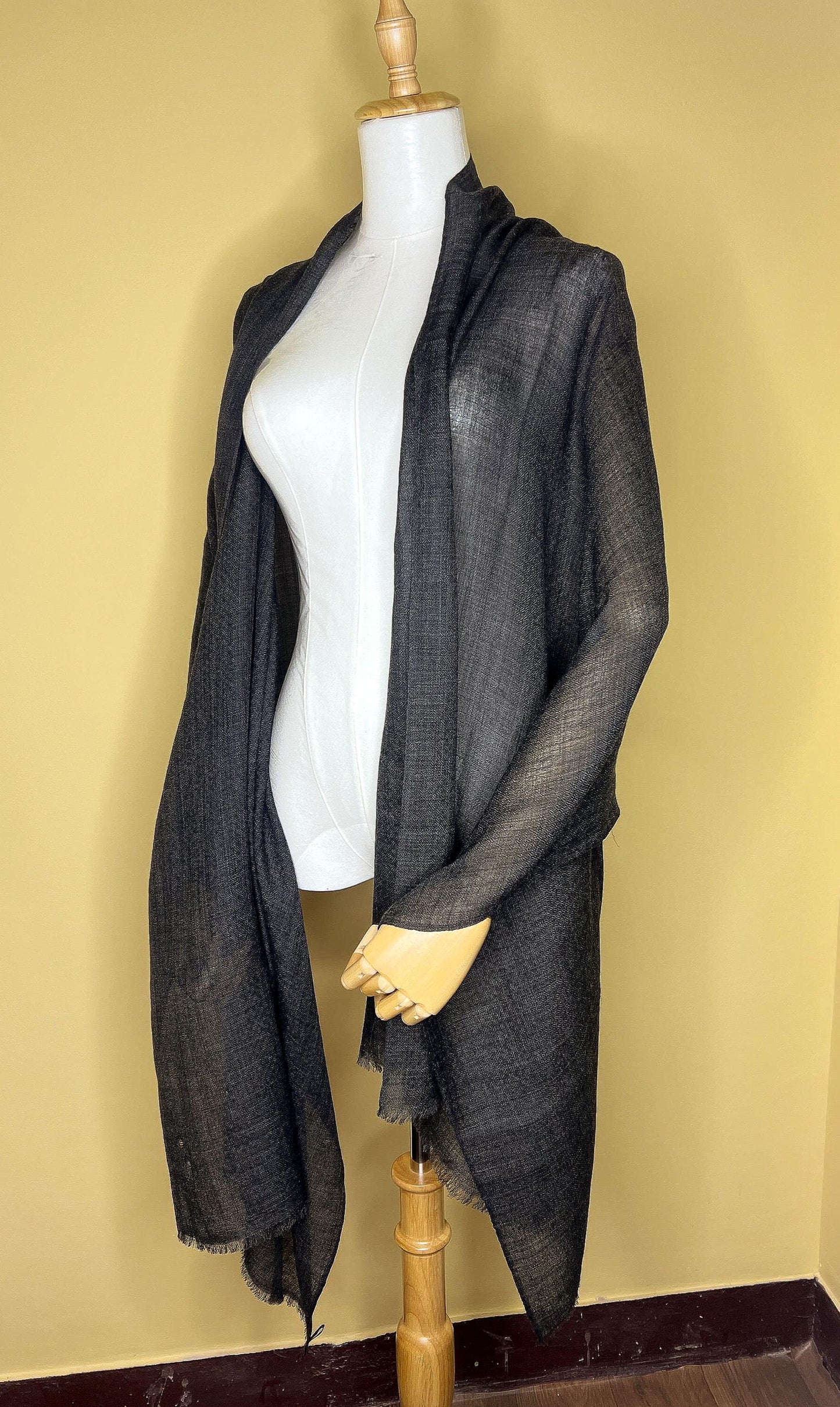 100% Pure Himalayan Cashmere Pashmina Shawl - Mustang Collection Himalayan Dusk Grey