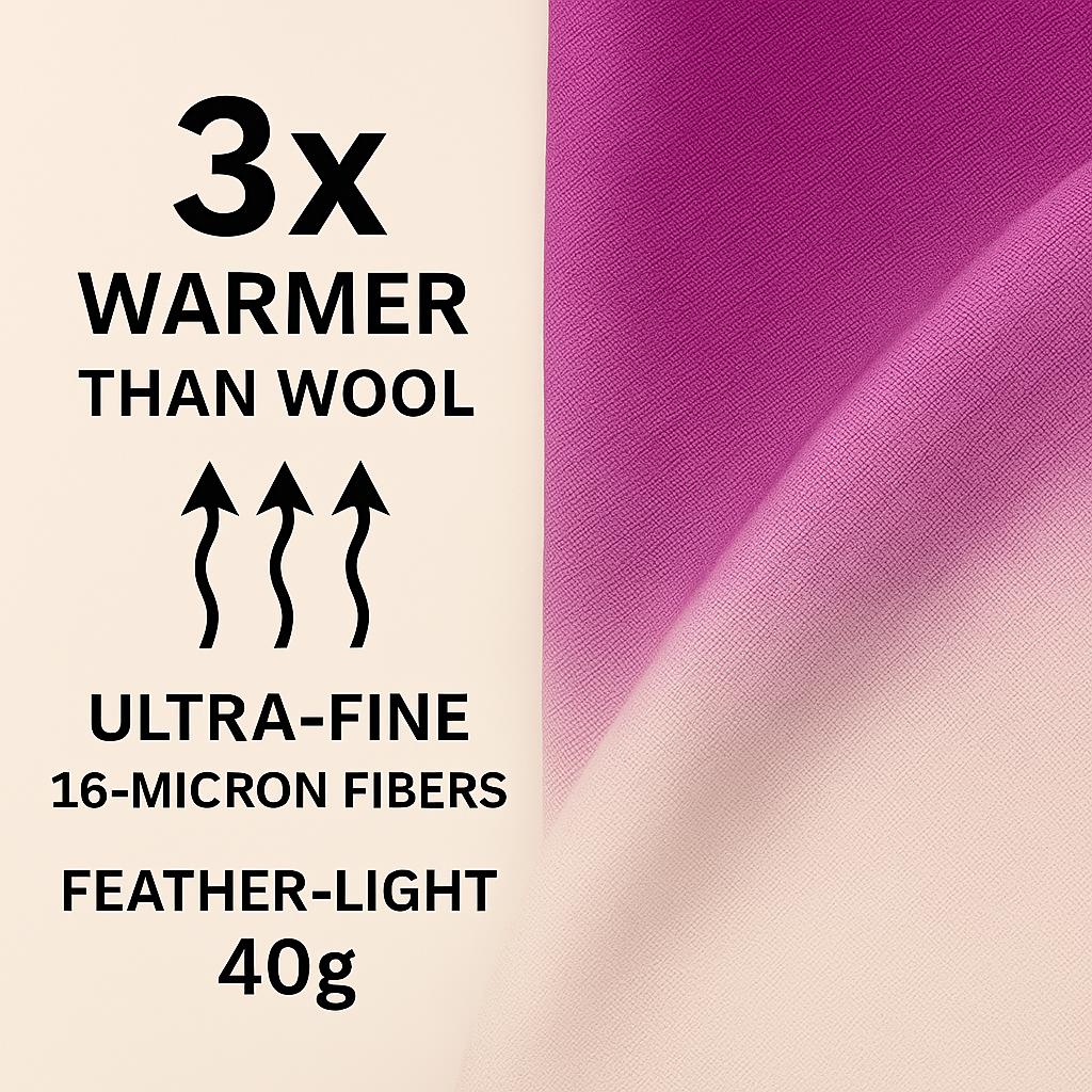 100% Pure Himalayan Cashmere Pashmina Shawl - Annapurna Rhododendron Magenta
