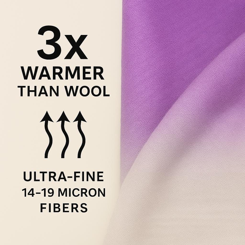 100% Pure Himalayan Cashmere Pashmina Shawl - Annapurna Langtang Lavender