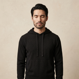 Mustang Himalayan Cashmere Hand-Finished Hoodie For Men - Black 1