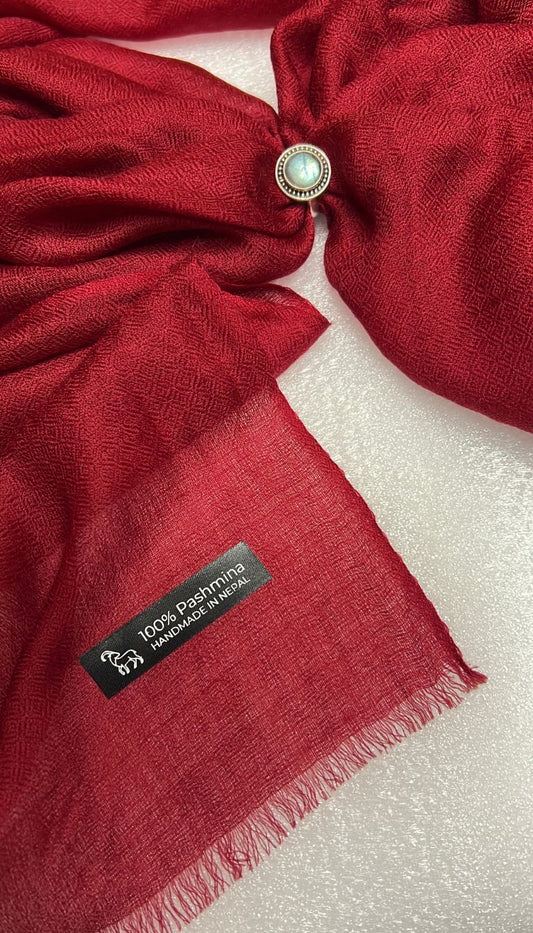 100% Pure Himalayan Cashmere Pashmina Shawl - Heritage Red & Mulberry Collection