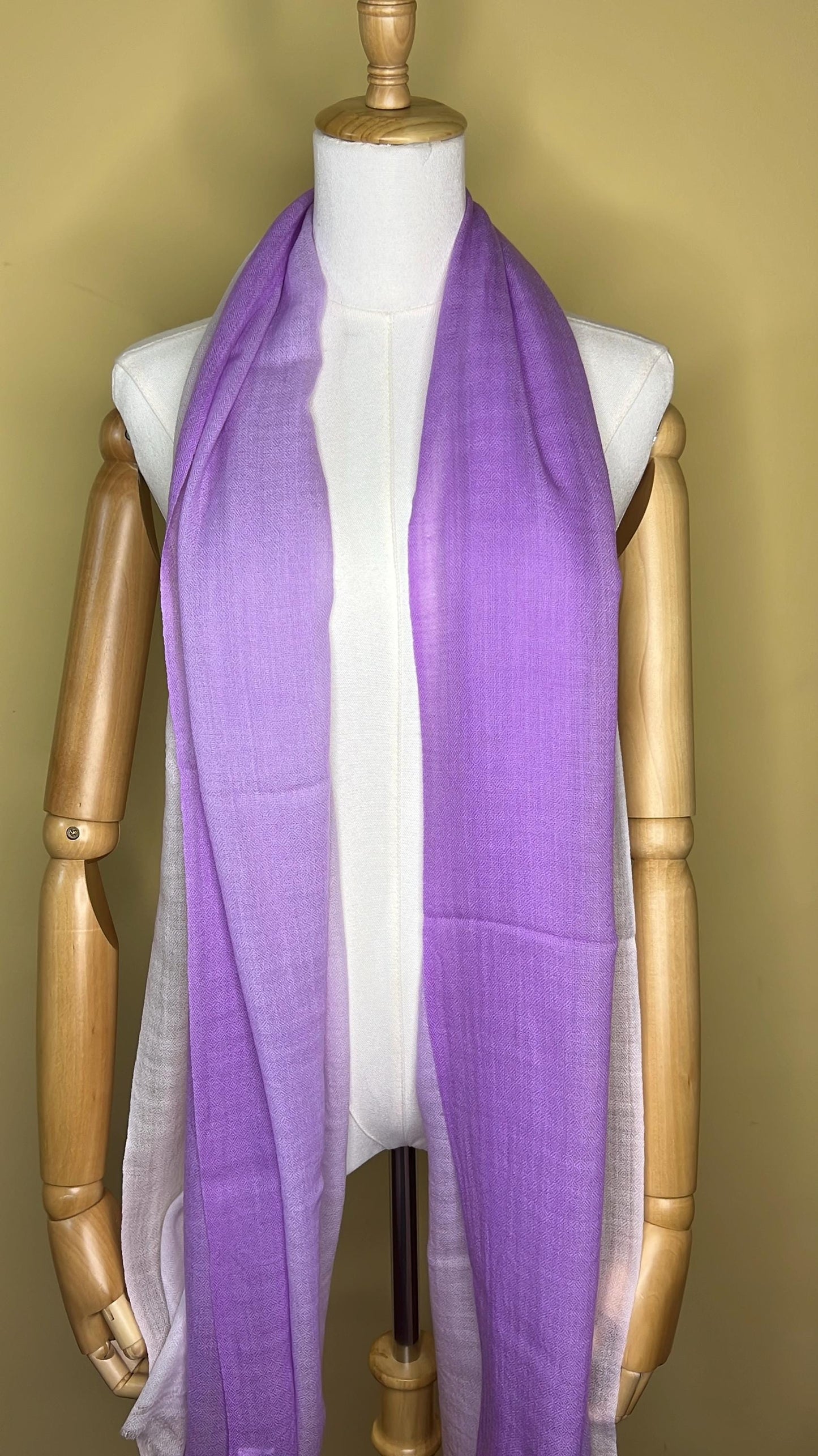 100% Pure Himalayan Cashmere Pashmina Shawl - Annapurna Langtang Lavender