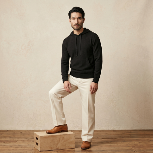Mustang Himalayan Cashmere Hand-Finished Hoodie For Men