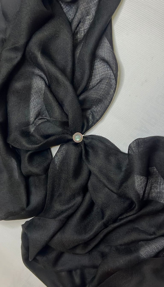 Dolpo Ebony Black - 100% Pure Himalayan Cashmere Pashmina Shawl