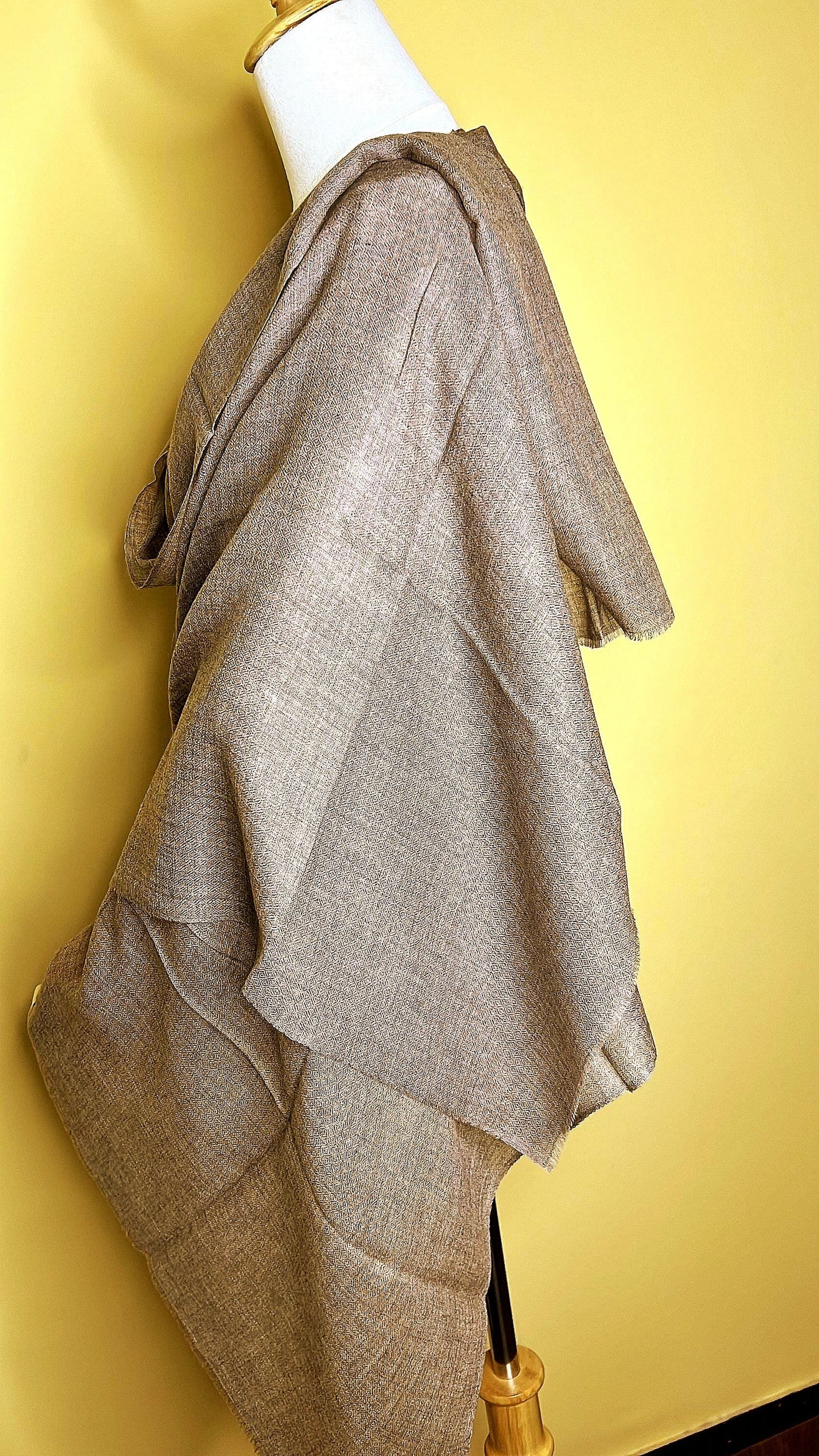 100% Pure Himalayan Cashmere Pashmina Shawl - Upper Dolpo Annapurna Mocha