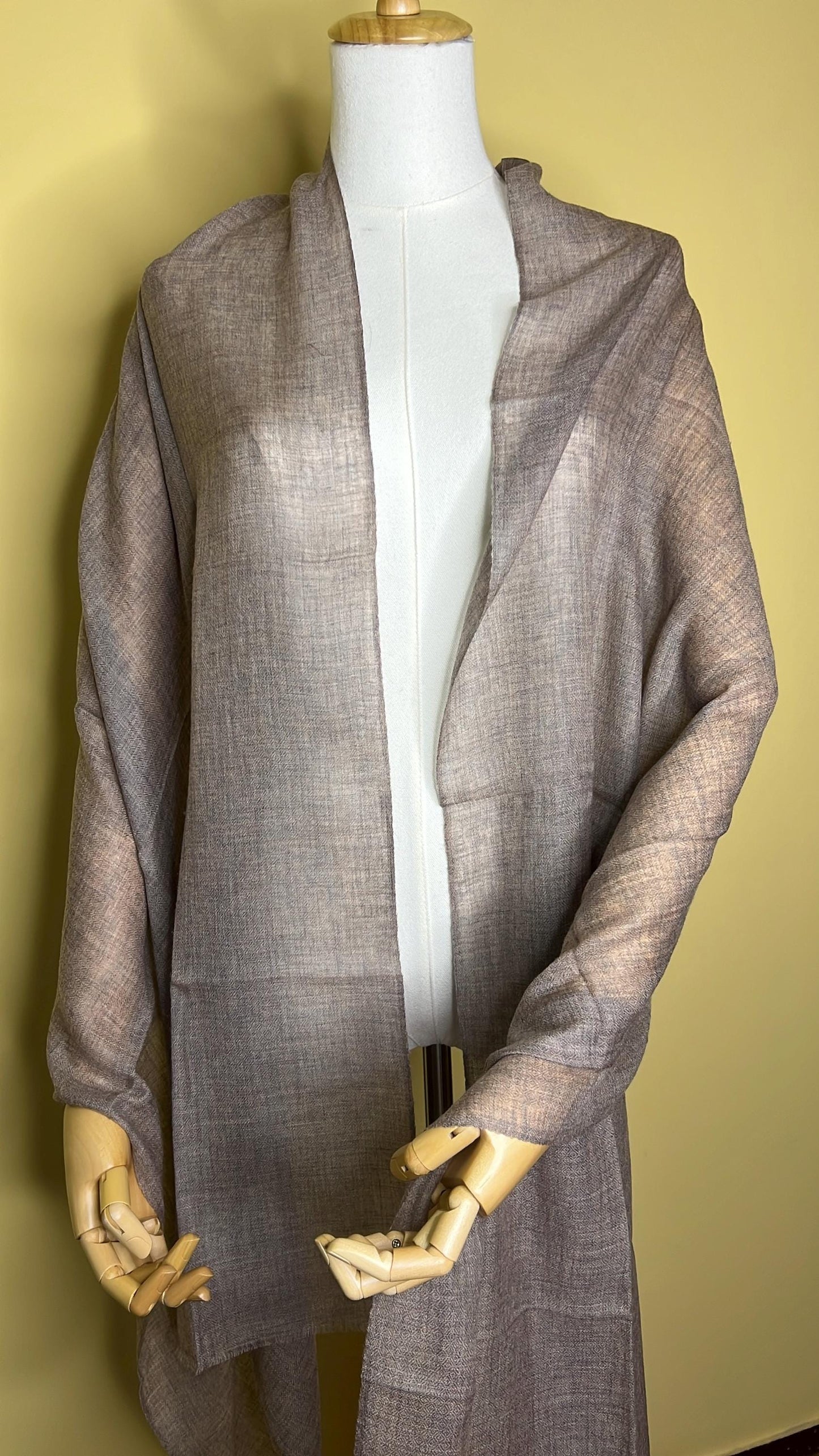 100% Pure Himalayan Cashmere Pashmina Shawl - Upper Dolpo Annapurna Mocha