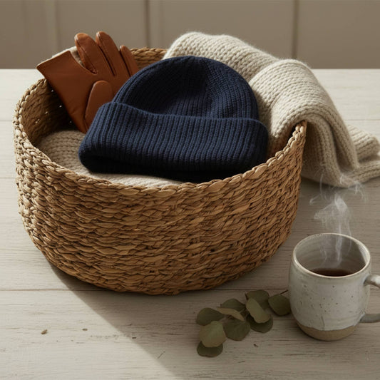 The Noma | 100% Pure Himalayan Cashmere Hand-Knit Beanie | 3-Ply Luxury Ribbed Hat