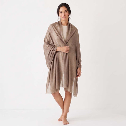 Earth Tone and Mountain Neutral Cashmere Pashmina Shawl