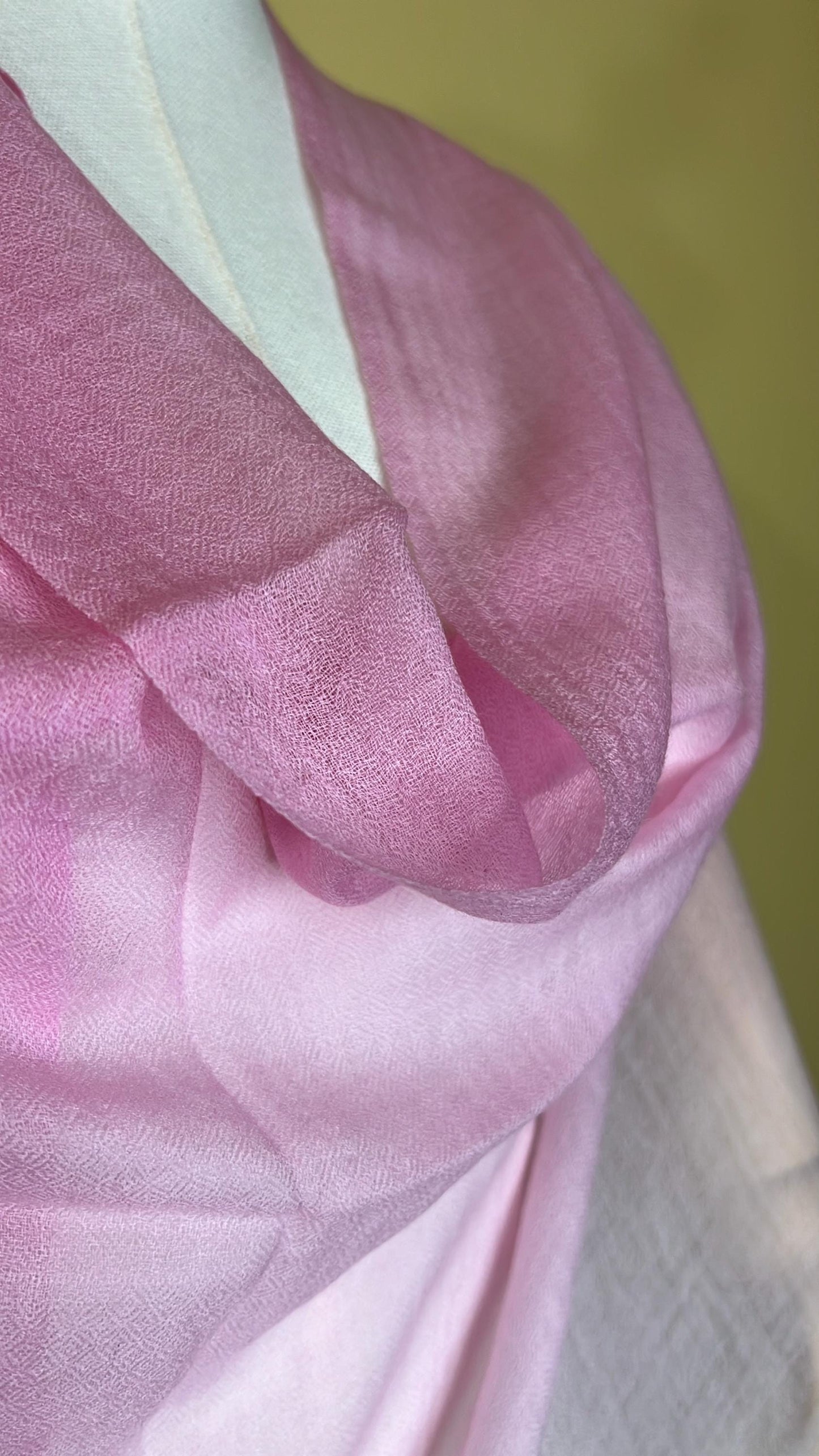 100% Pure Himalayan Cashmere Pashmina Shawl - Annapurna Collection Pokhara Blush