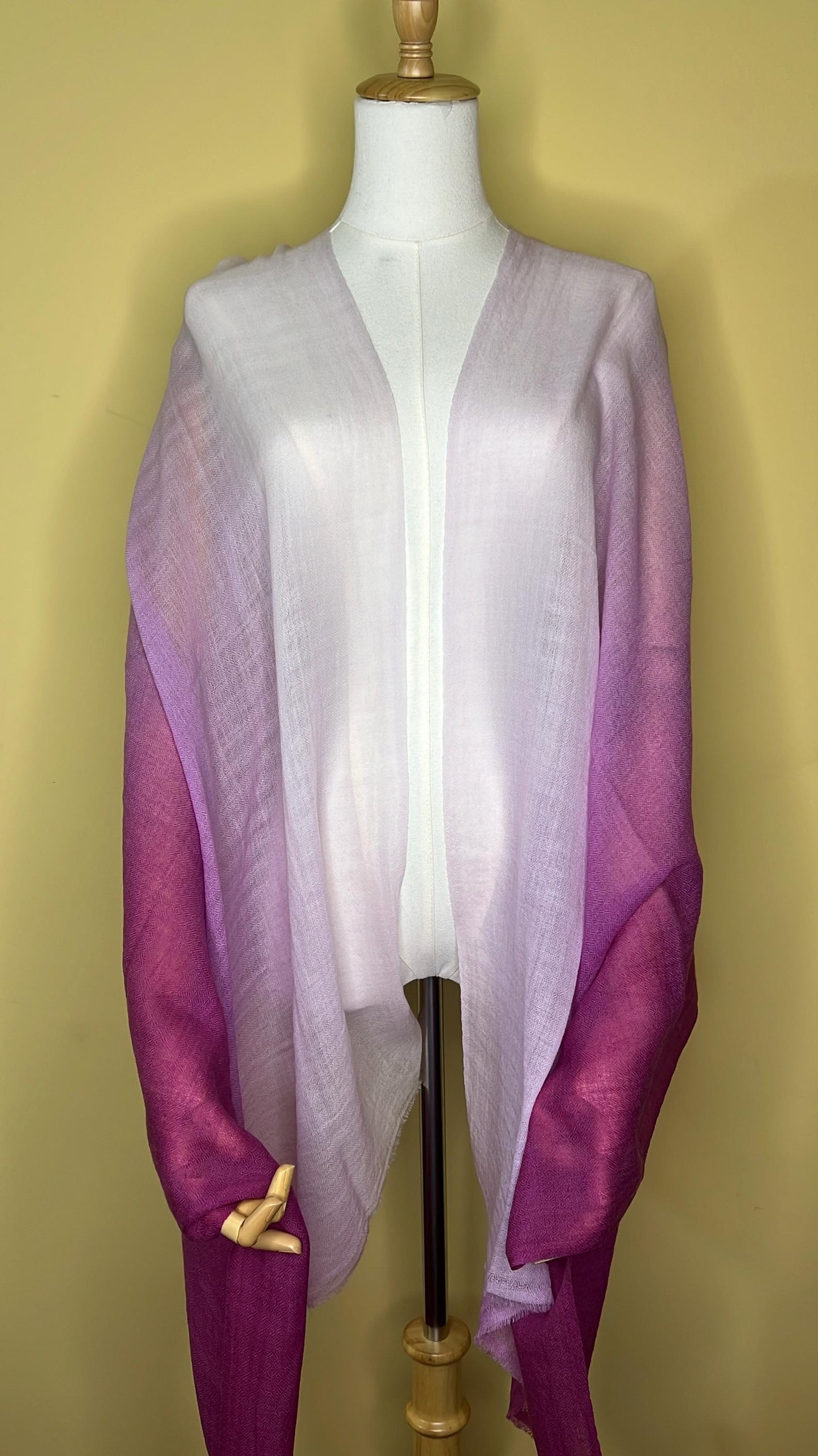 100% Pure Himalayan Cashmere Pashmina Shawl - Annapurna Rhododendron Magenta