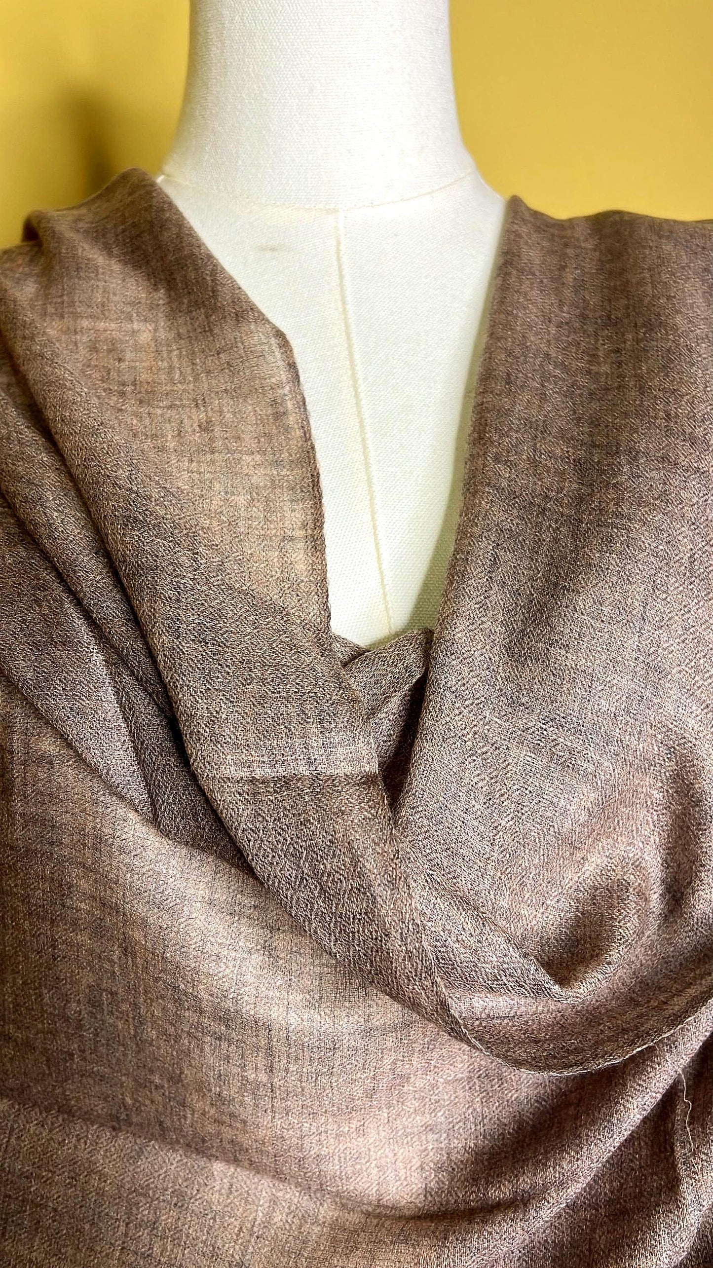 100% Pure Himalayan Cashmere Pashmina Shawl - Upper Dolpo Annapurna Mocha