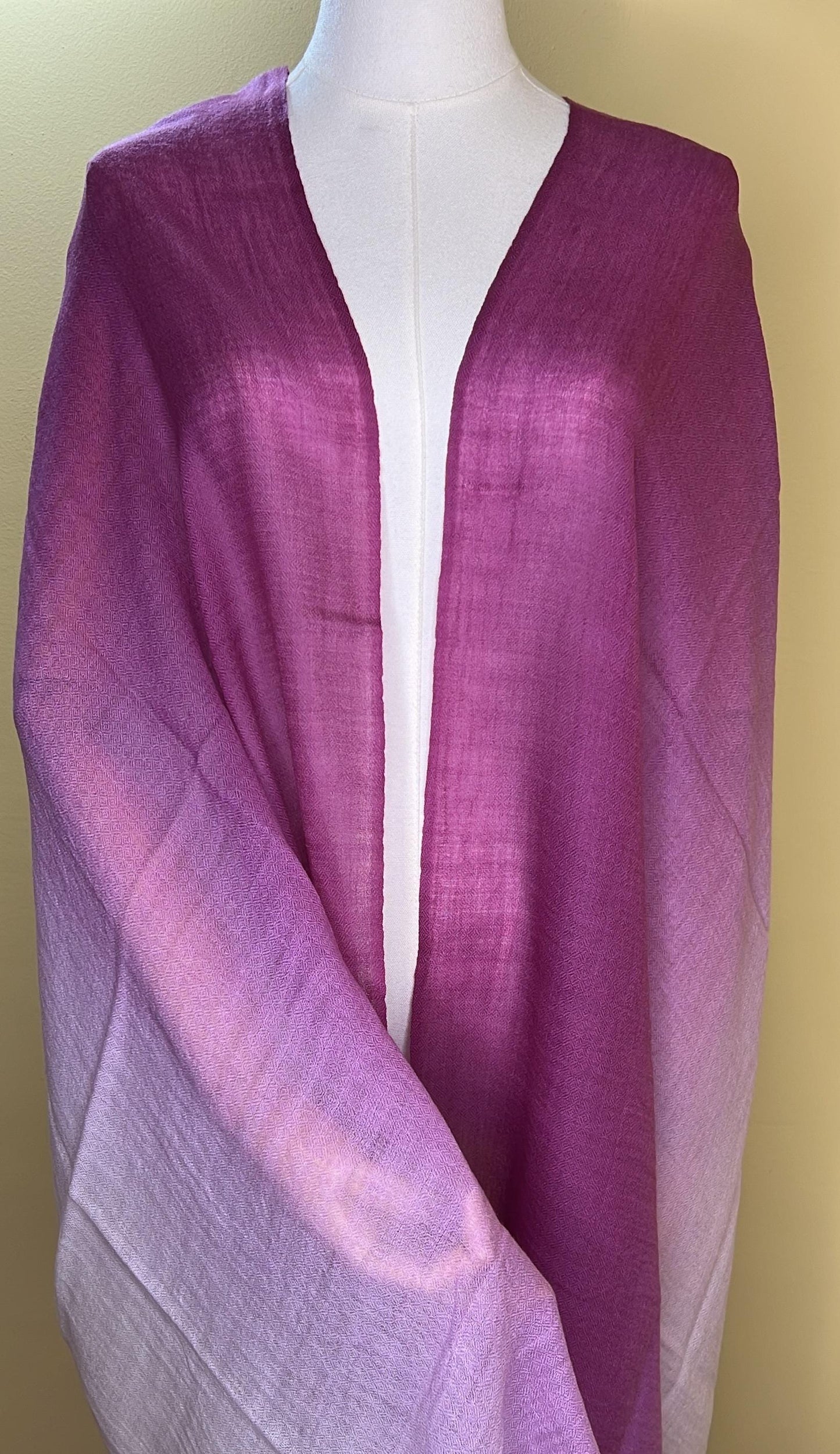 100% Pure Himalayan Cashmere Pashmina Shawl - Annapurna Rhododendron Magenta