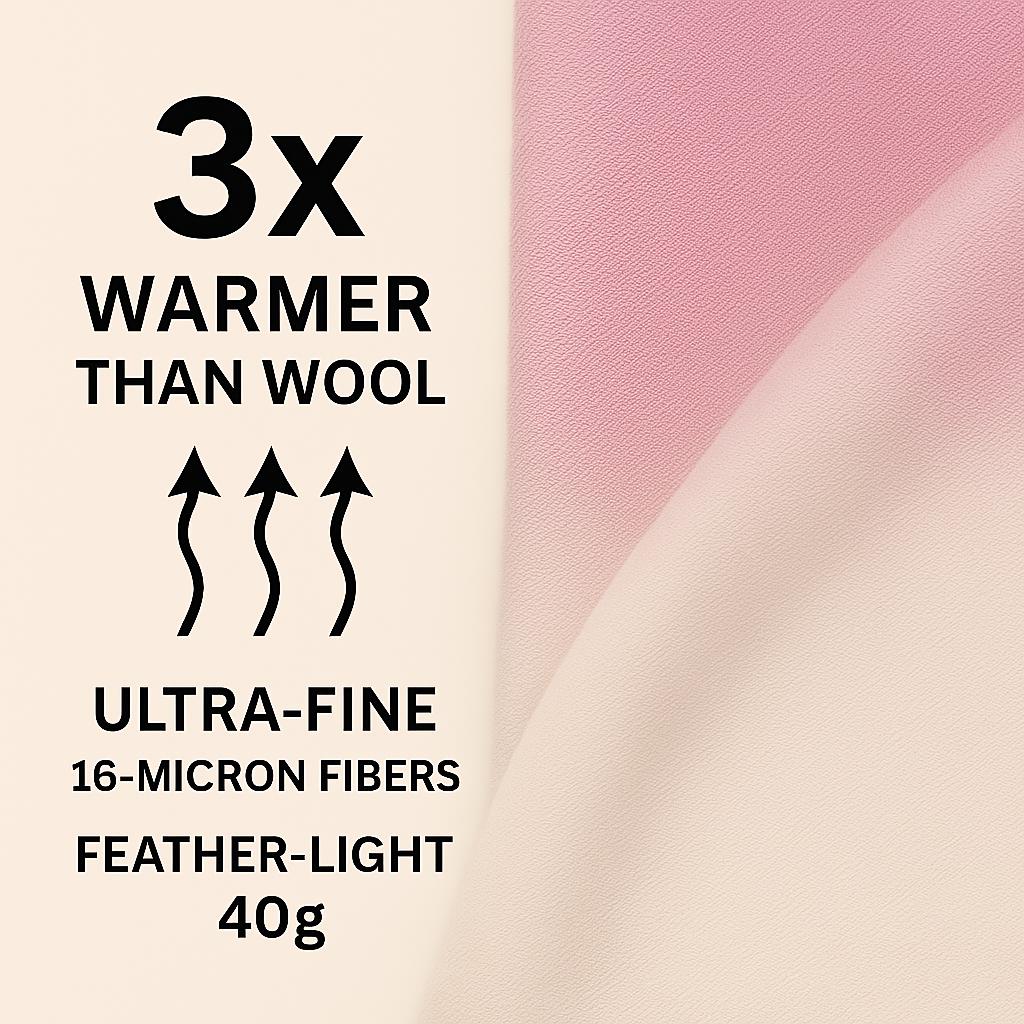100% Pure Himalayan Cashmere Pashmina Shawl - Annapurna Collection Pokhara Blush
