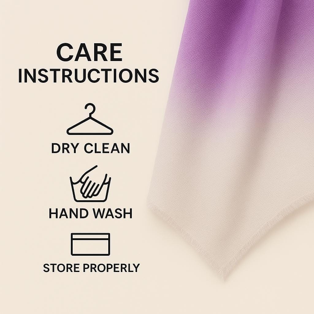 100% Pure Himalayan Cashmere Pashmina Shawl - Annapurna Langtang Lavender
