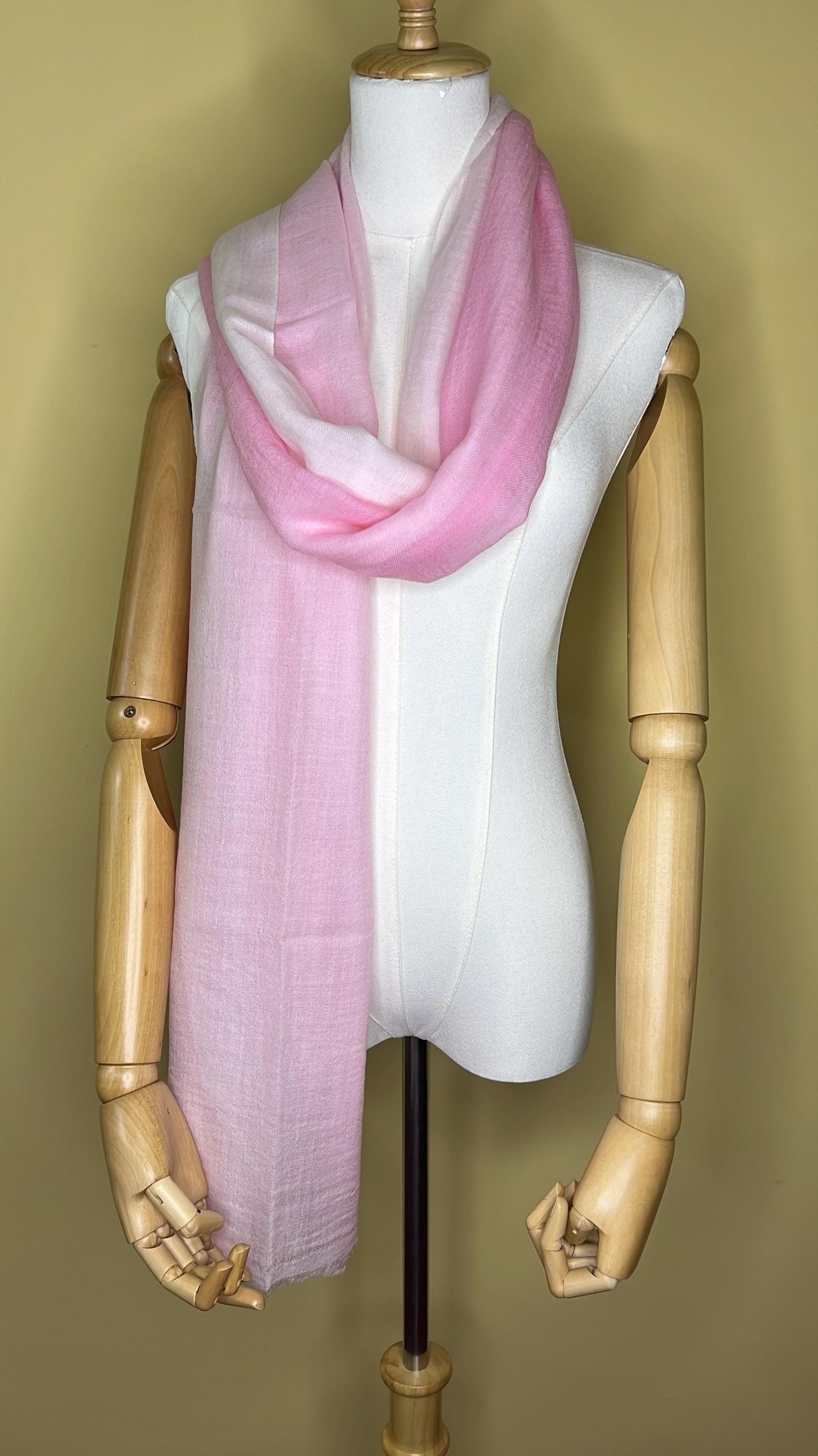 100% Pure Himalayan Cashmere Pashmina Shawl - Annapurna Collection Pokhara Blush