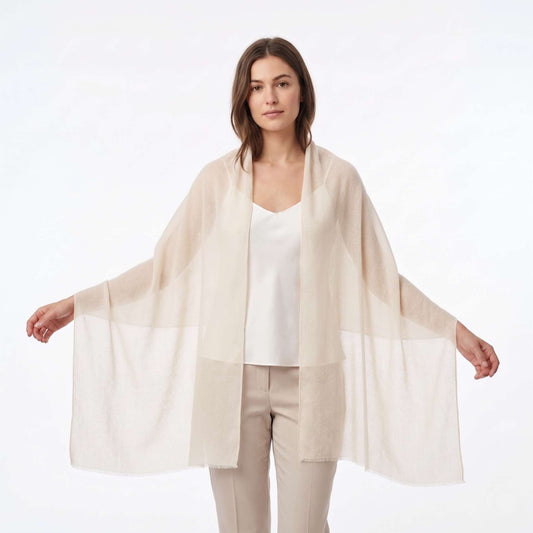 Mustang Everest White Cashmere Pashmina Shawl