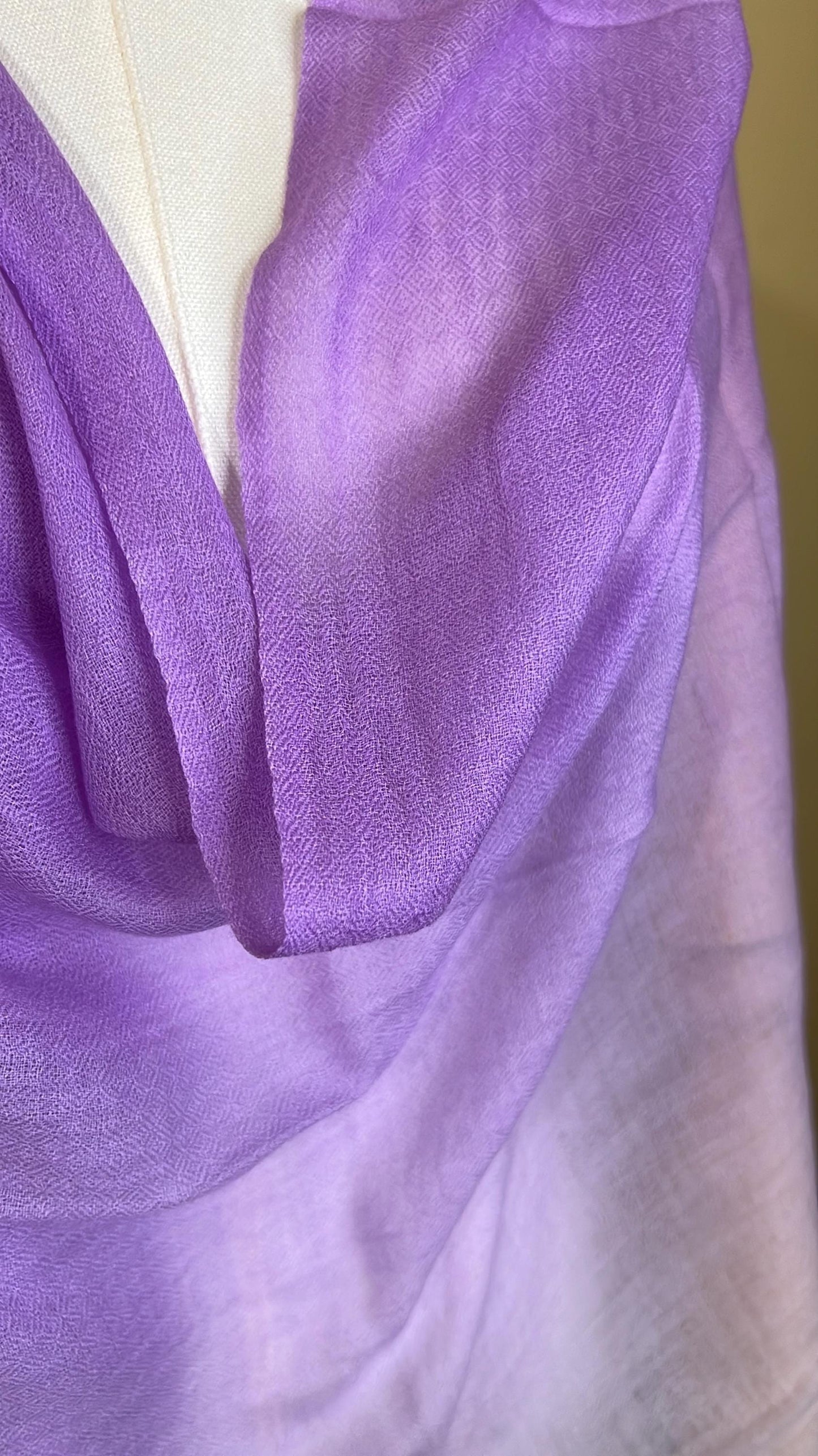 100% Pure Himalayan Cashmere Pashmina Shawl - Annapurna Langtang Lavender