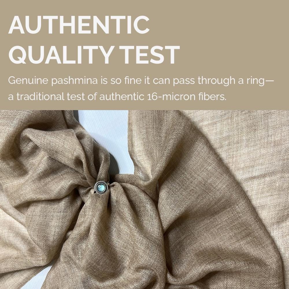 100% Pure Himalayan Cashmere Pashmina Shawl - Upper Dolpo Annapurna Mocha
