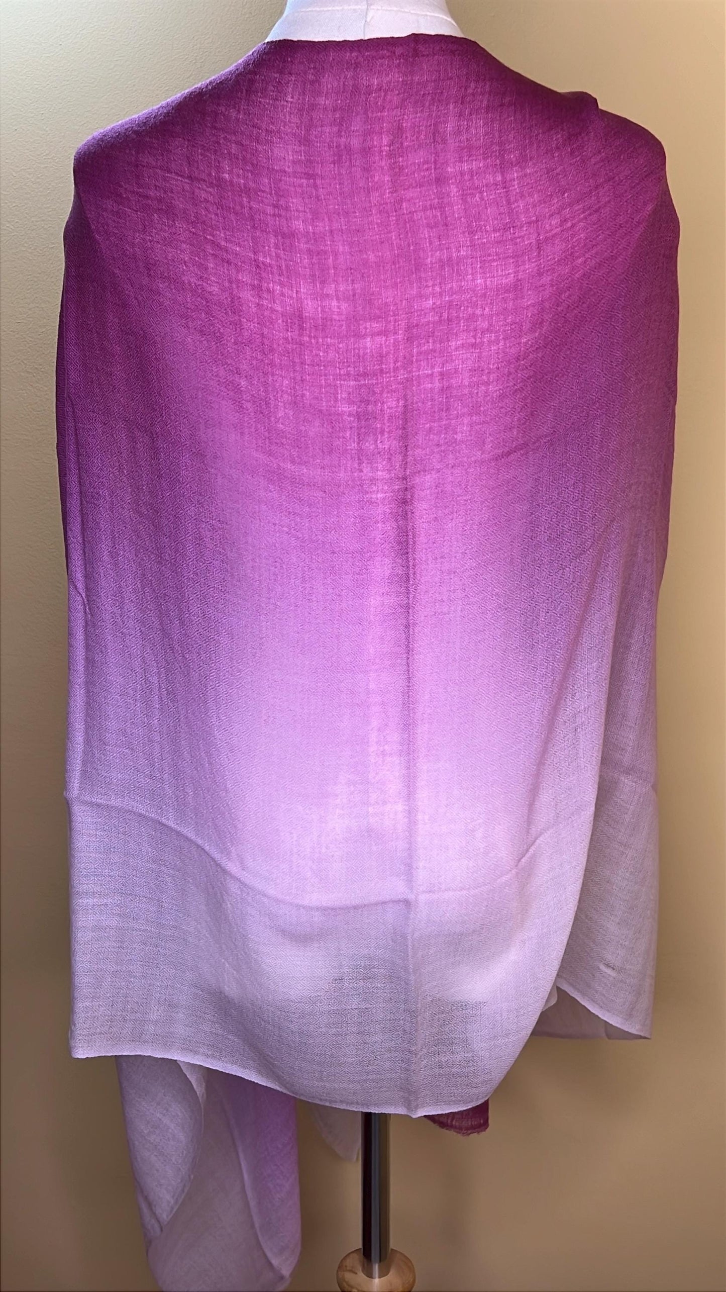 100% Pure Himalayan Cashmere Pashmina Shawl - Annapurna Rhododendron Magenta