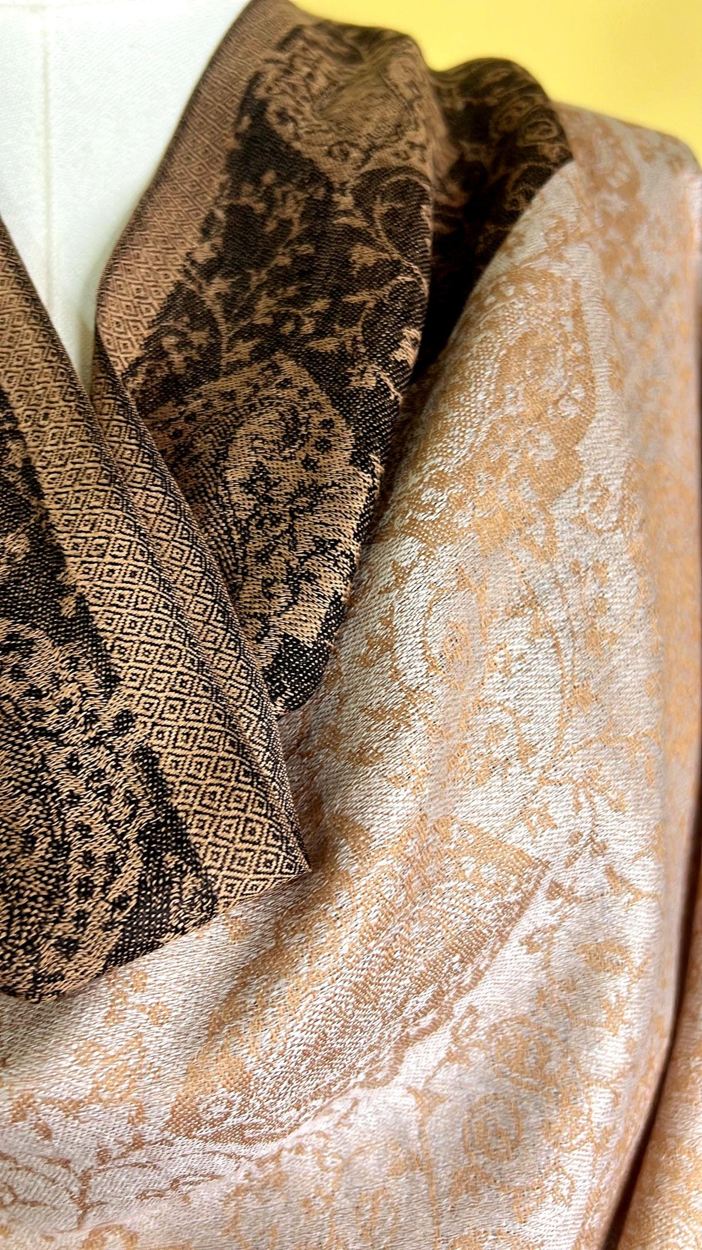 100% Pure Himalayan Cashmere Pashmina Shawl - Mustang Desert Sand