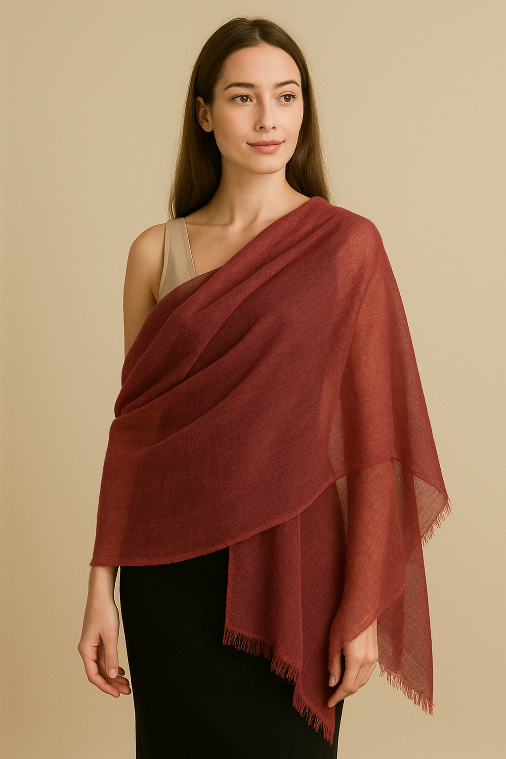100% Pure Himalayan Cashmere Pashmina Shawl - Annapurna Mulberry