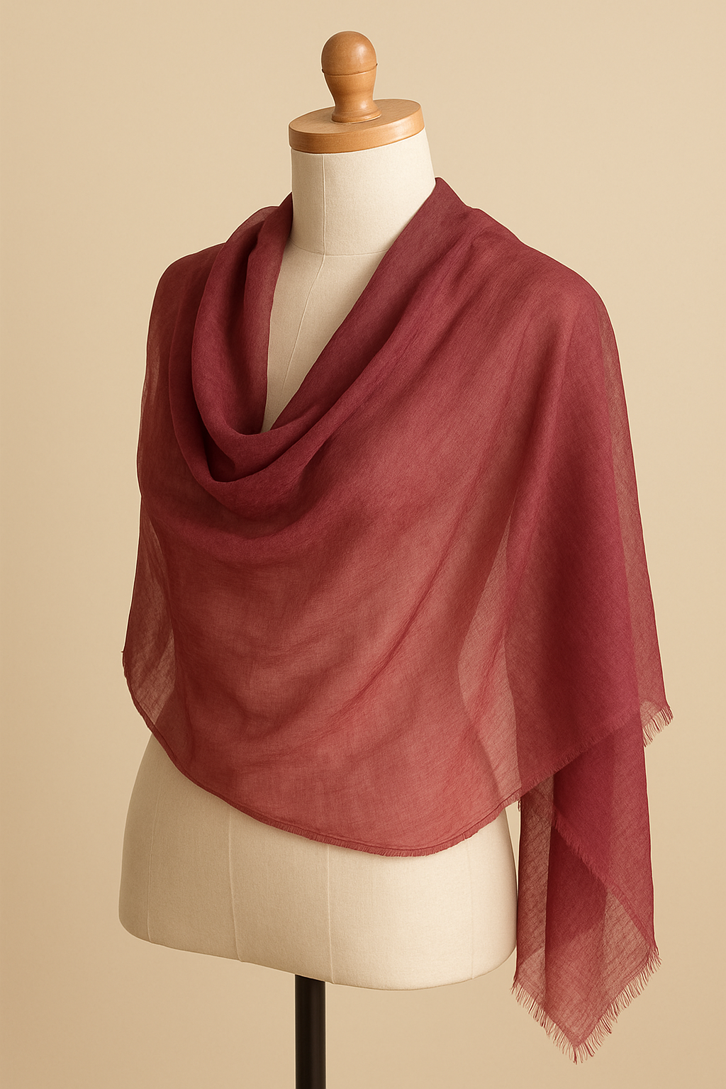 100% Pure Himalayan Cashmere Pashmina Shawl - Annapurna Mulberry