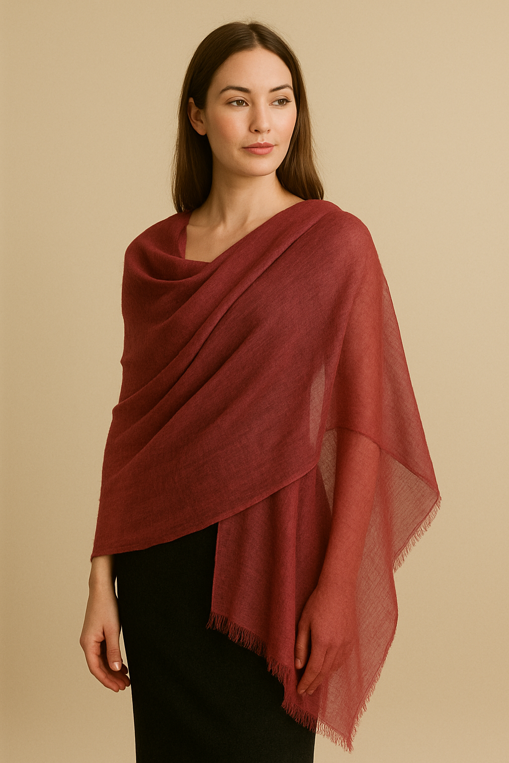 100% Pure Himalayan Cashmere Pashmina Shawl - Annapurna Mulberry