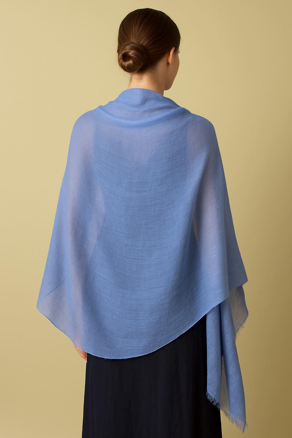 100% Pure Himalayan Cashmere Pashmina Shawl - Namche Collection Sky Blue