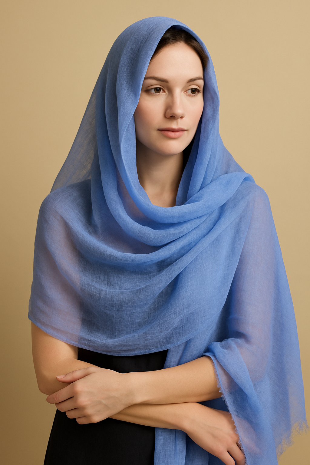 100% Pure Himalayan Cashmere Pashmina Shawl - Namche Collection Sky Blue
