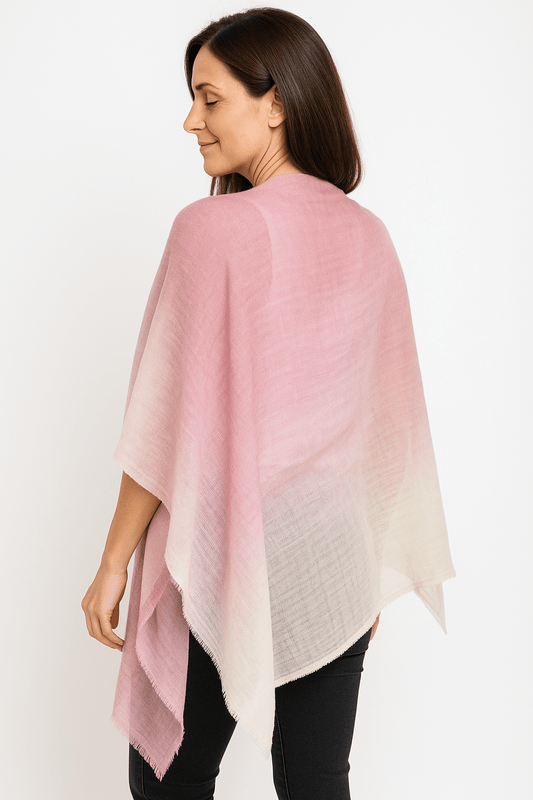 NPIA Certified 100% Pure Himalayan Cashmere Pashmina Shawl - Annapurna Pokhara Blush
