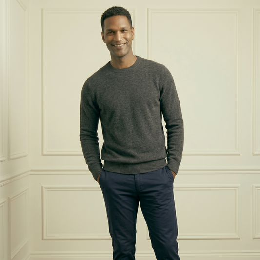 Executive Crewneck Undyed Himalayan Cashmere Sweater