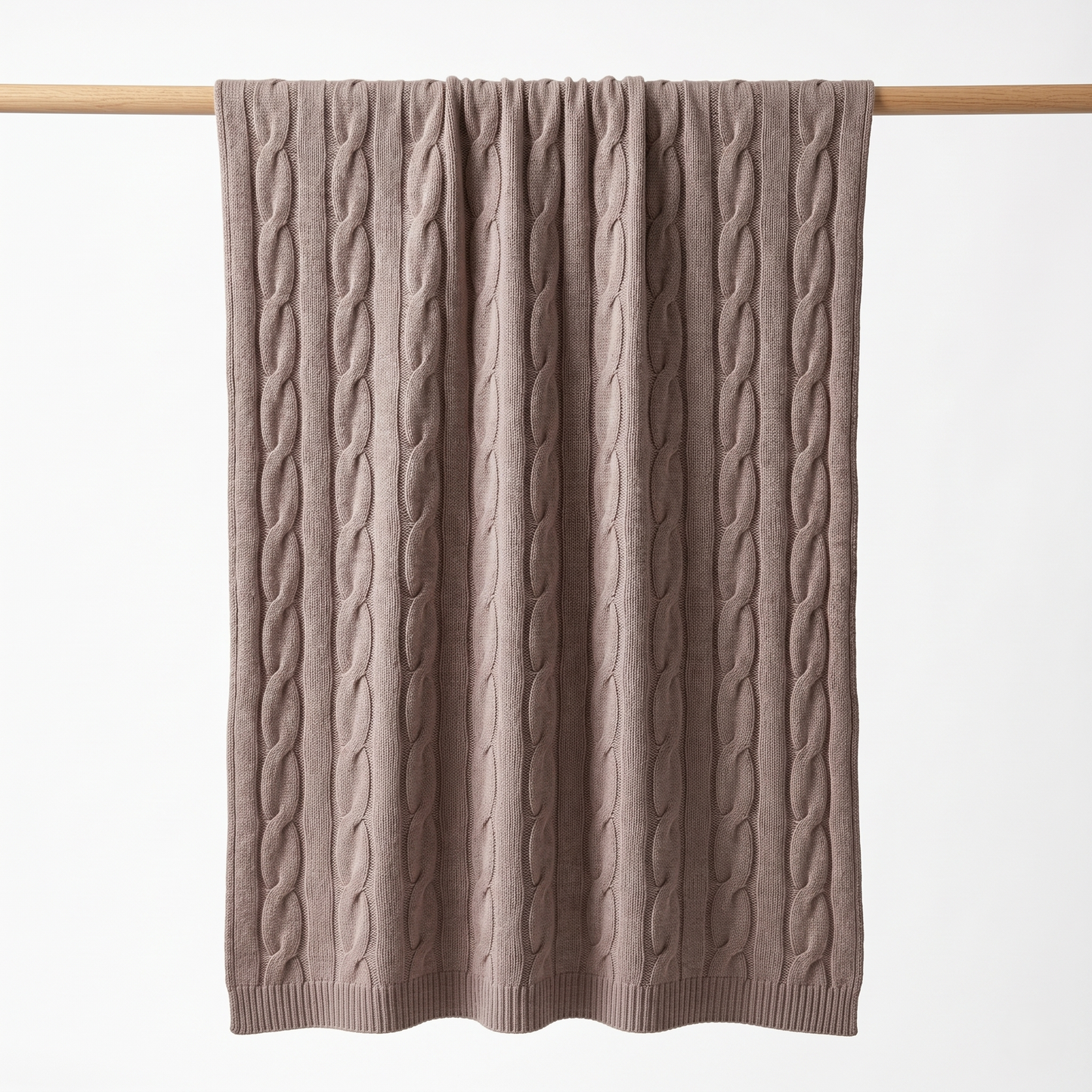 Heirloom Cable-Knit Pure Himalayan Cashmere Throw