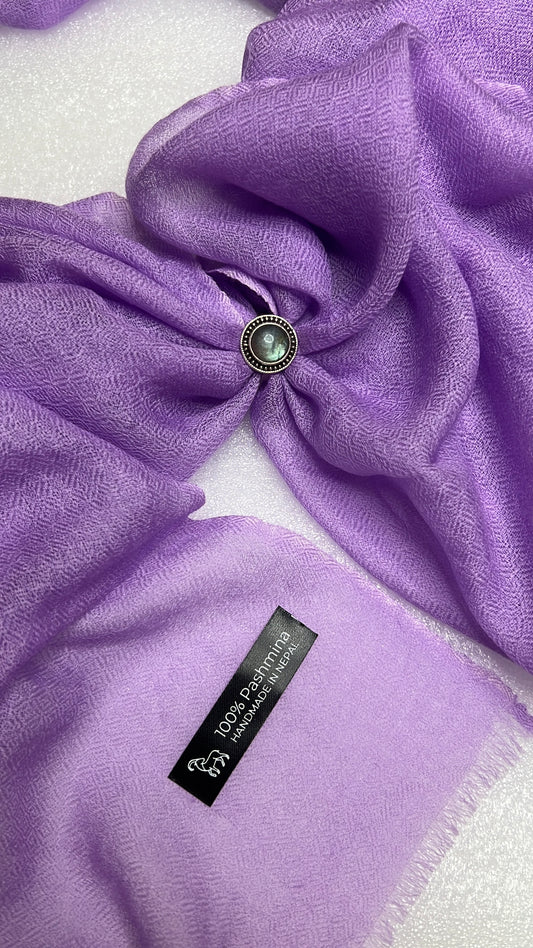 NPIA Certified 100% Pure Himalayan Cashmere Pashmina Shawl - Upper Dolpo Lavender