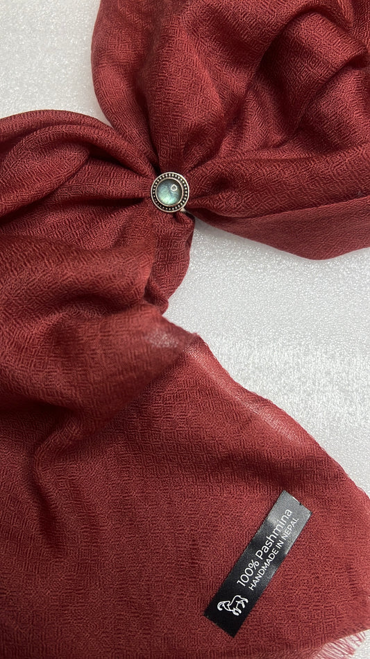 NPIA Certified 100% Pure Himalayan Cashmere Pashmina Shawl - Annapurna Mulberry