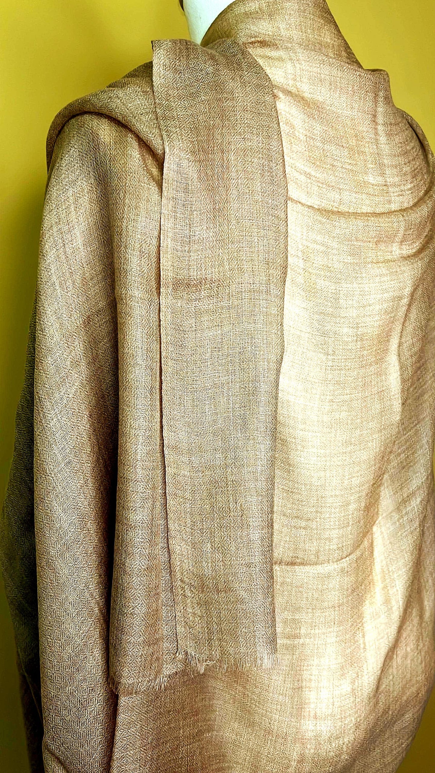 100% Pure Himalayan Cashmere Pashmina Shawl - Annapurna Taupe
