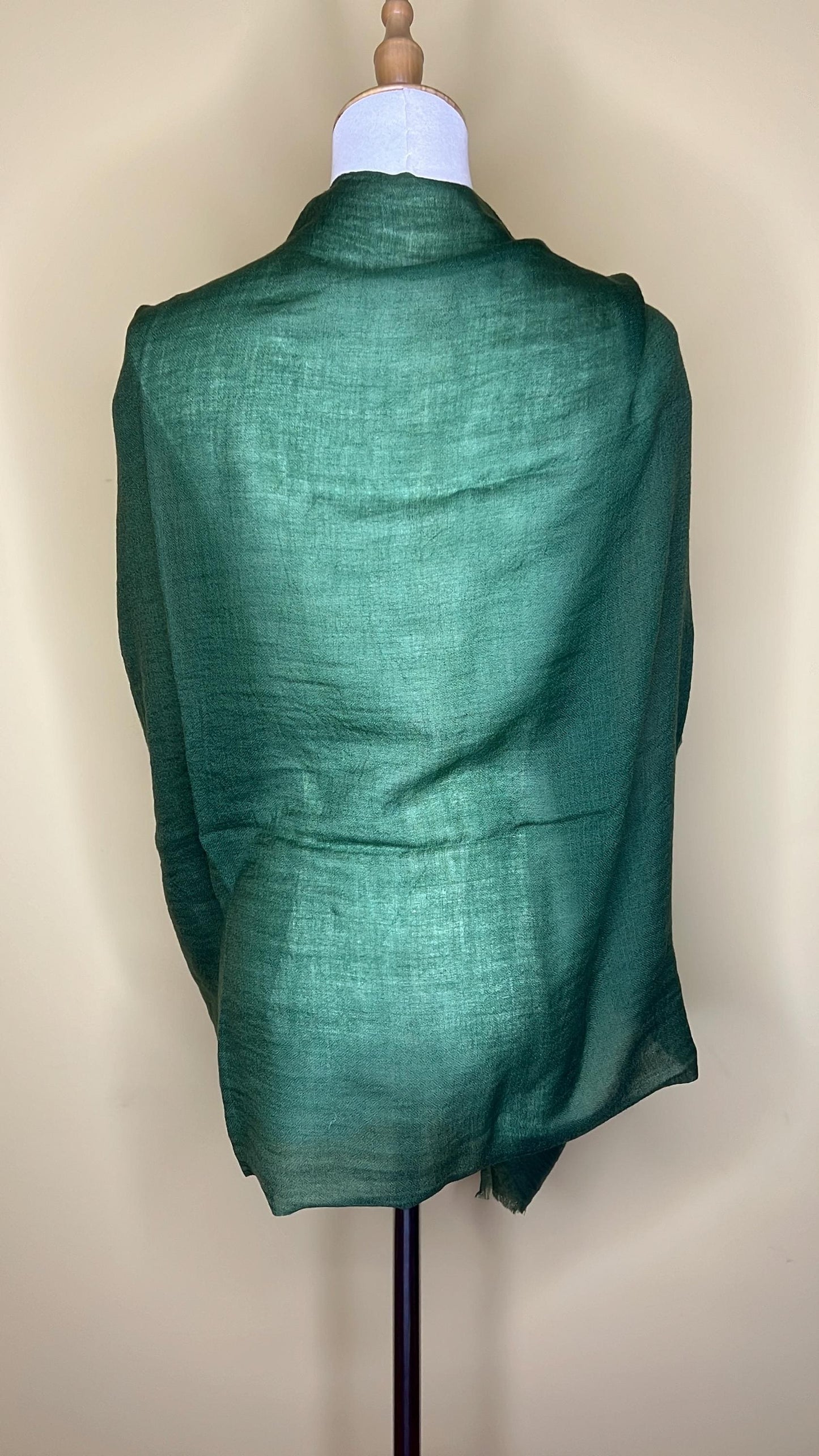 100% Pure Himalayan Cashmere Pashmina Shawl - Mustang Collection Forest Green