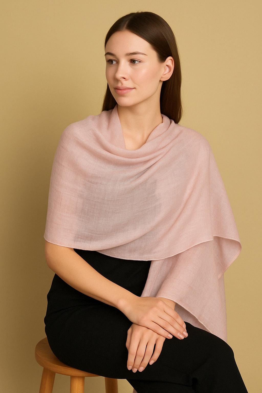 100% Pure Himalayan Cashmere Pashmina Shawl - Upper Mustang Collection Rose Pink