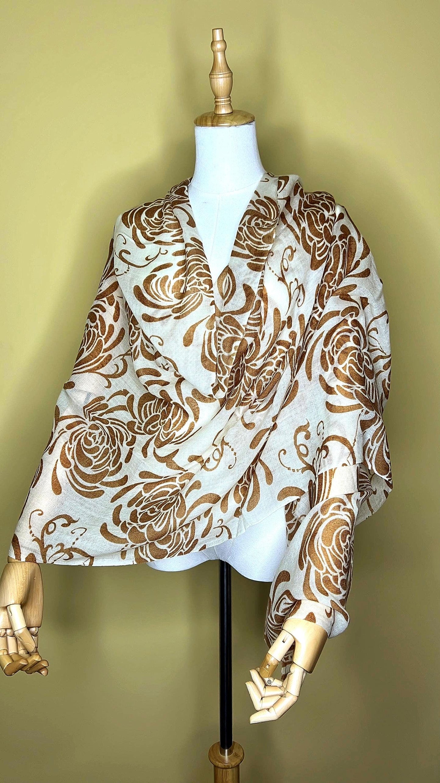 100% Pure Himalayan Cashmere Pashmina Shawl - Upper Dolpo Namche Chantilly
