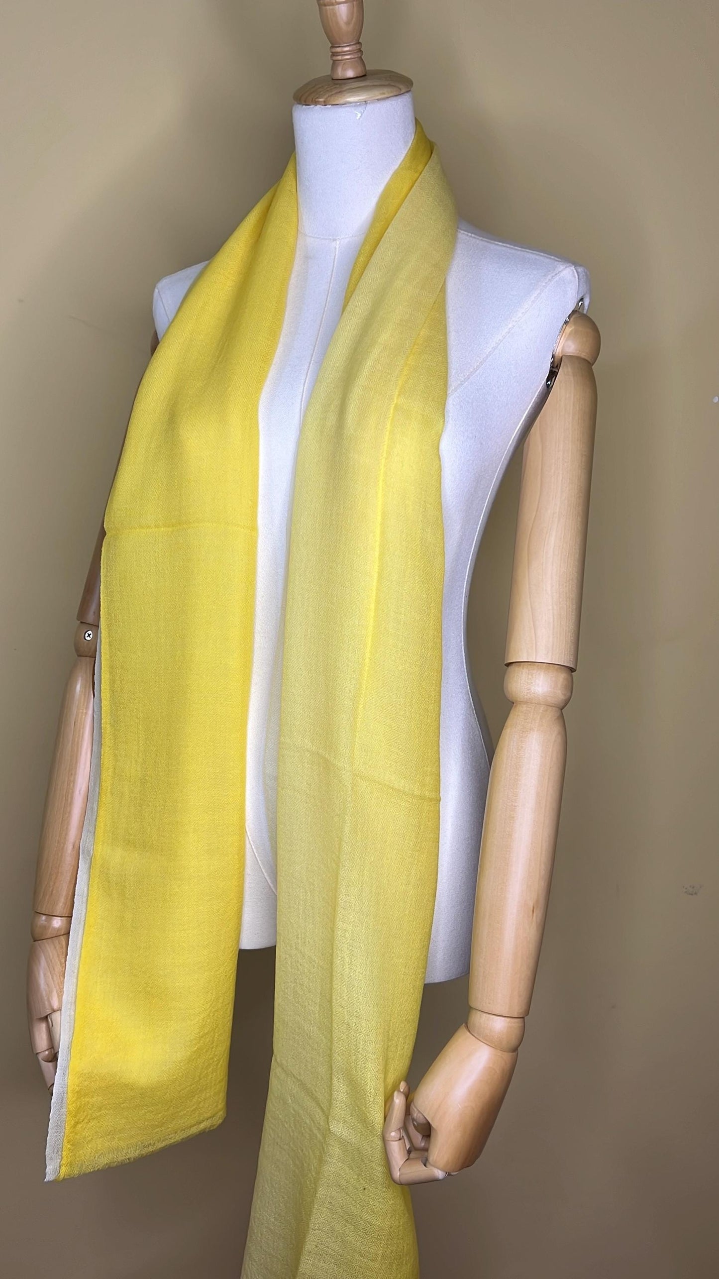 100% Pure Himalayan Cashmere Pashmina Shawl - Mustang Collection Saffron