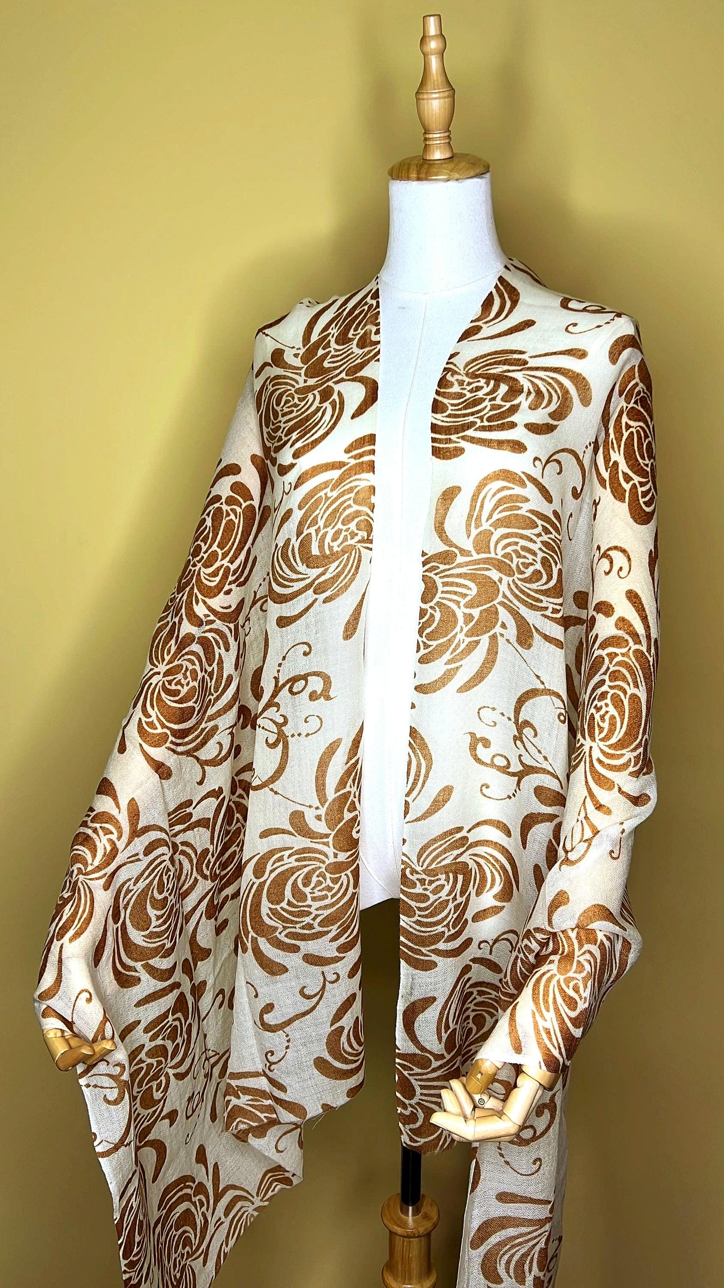 100% Pure Himalayan Cashmere Pashmina Shawl - Upper Dolpo Namche Chantilly