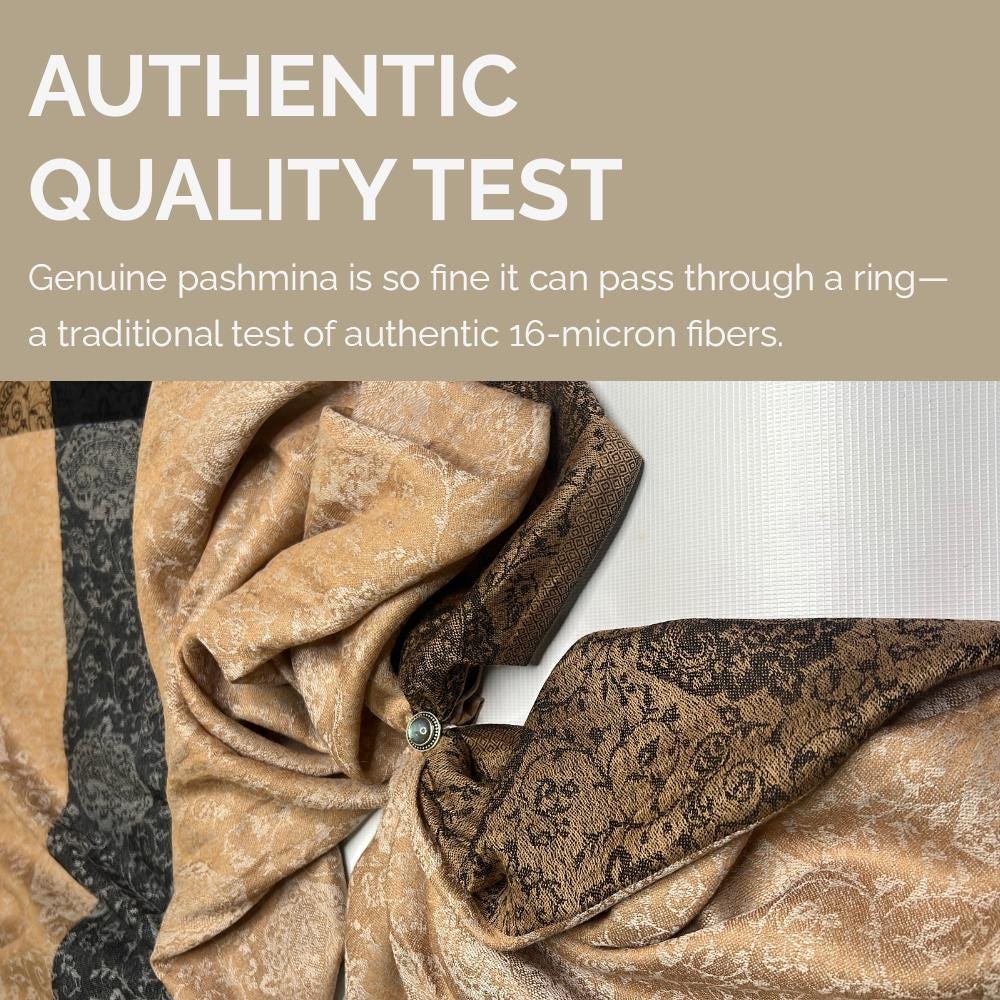 100% Pure Himalayan Cashmere Pashmina Shawl - Mustang Desert Sand