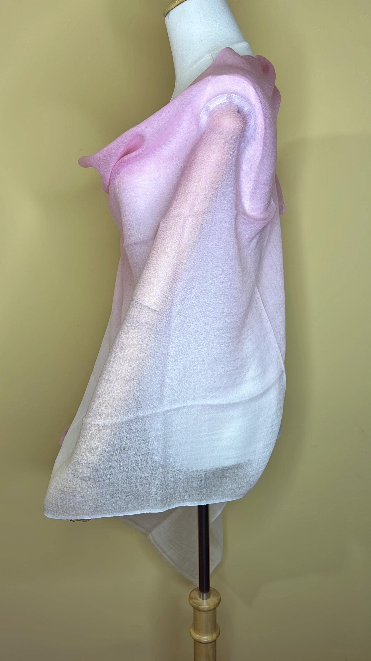 100% Pure Himalayan Cashmere Pashmina Shawl - Annapurna Collection Pokhara Blush