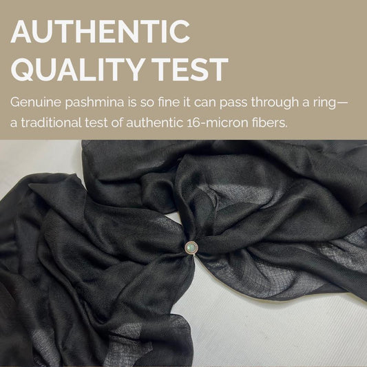 NPIA Certified 100% Pure Himalayan Cashmere Pashmina Shawl - Dolpo Ebony Black - Lumusae