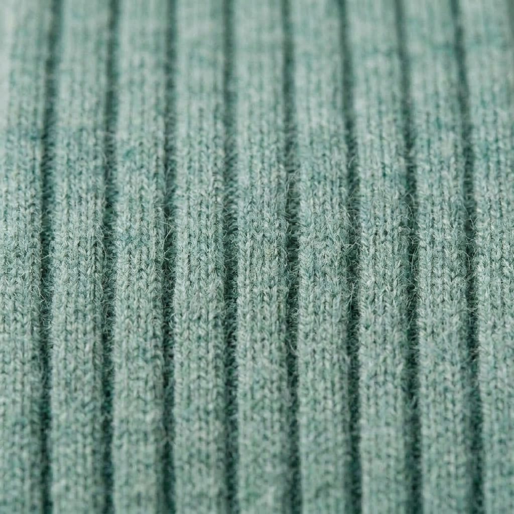 Heathered Jade women's 100% cashmere knee-high socks - knit texture close-up