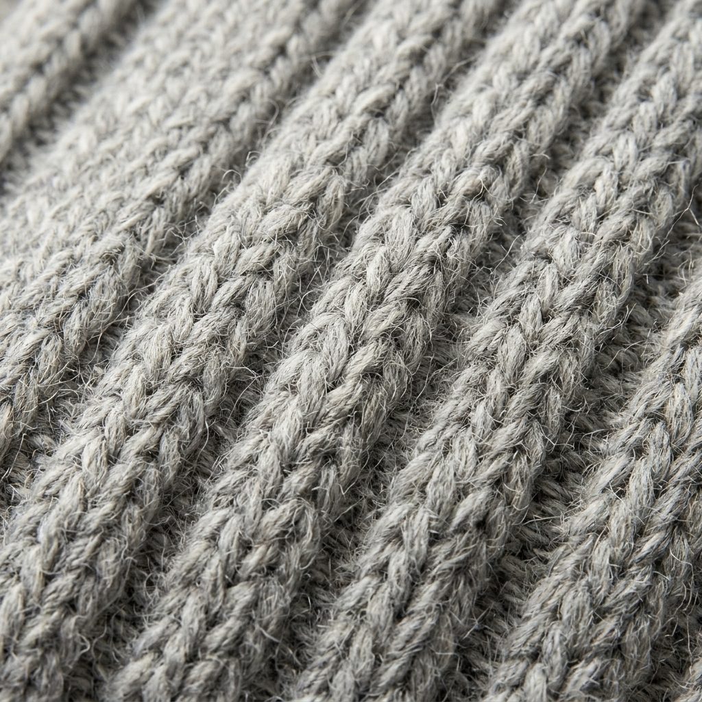 Light Grey Melange women's undyed cashmere knee-high socks - knit texture close-up