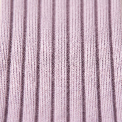 Lilac women's 100% cashmere knee-high socks - knit texture close-up