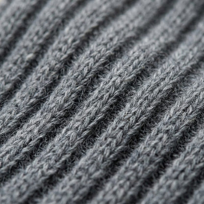 Mid Grey Melange women's undyed cashmere knee-high socks - knit texture close-up