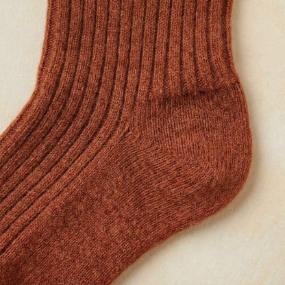 Amber women's 100% cashmere knee-high socks - worn by a model, view 1