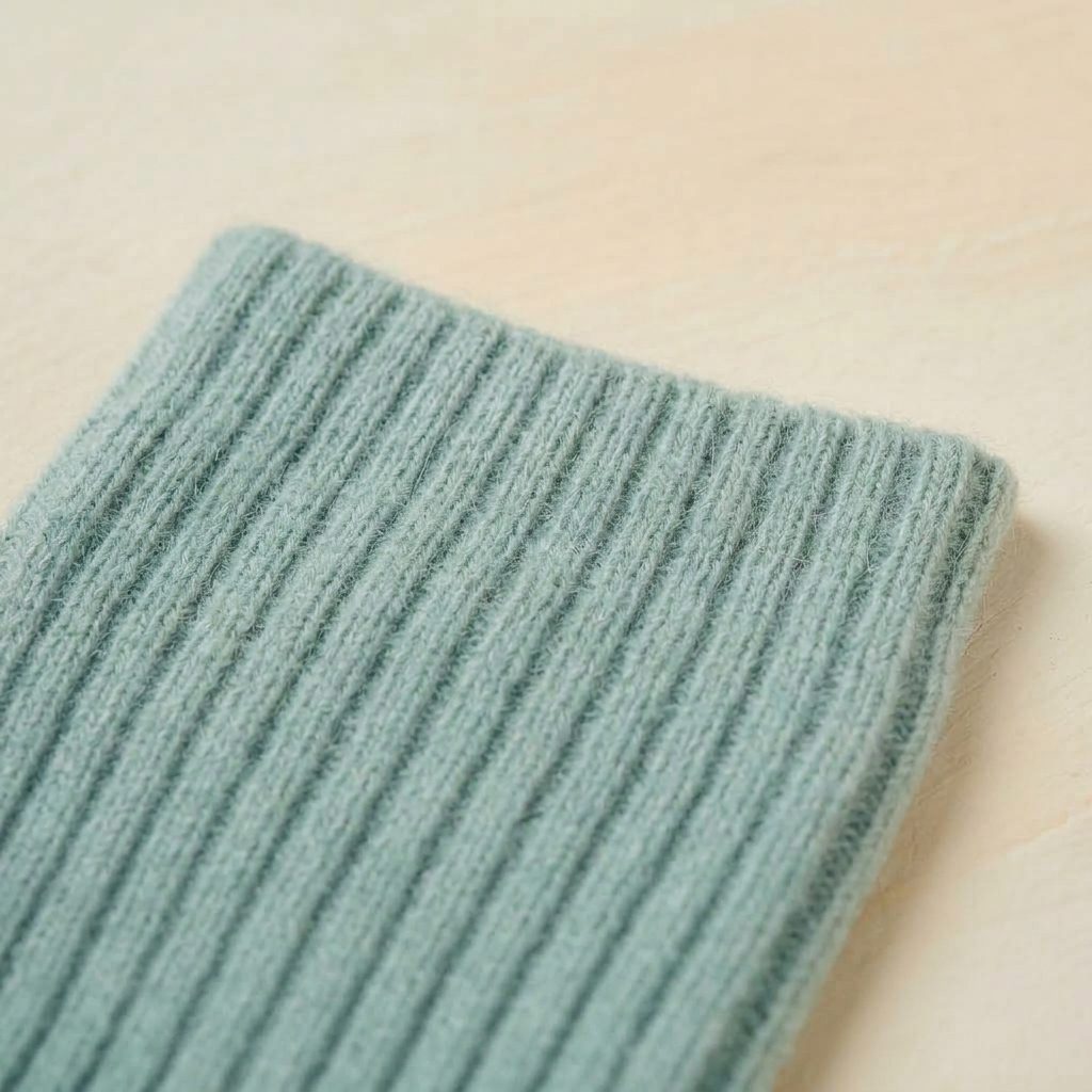 Heathered Jade women's 100% cashmere knee-high socks - worn by a model, view 1